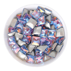 Lt Light Blue AB Princess Square Shape Pointed Back Fancy Rhinestones WholesaleRhinestone