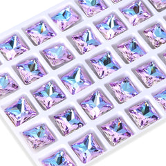 Vitrail Light Princess Square Shape High Quality Glass Pointed Back Fancy Rhinestones WholesaleRhinestone