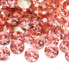 Light Peach Gemstone Flower Shape High Quality Glass Pointed Back Fancy Rhinestones WholesaleRhinestone