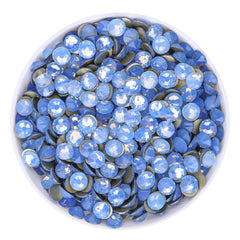 Blue Opal Glass Flat Back Glue-On Rhinestones 16 Cut Facets WholesaleRhinestone