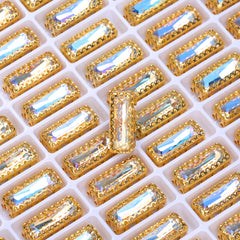 Moonlight Princess Baguette Shape High-Quality Glass Sew-on Nest Hollow Claw Rhinestones WholesaleRhinestone