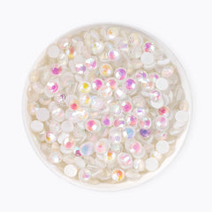 Mocha Shimmer White Glass Flat Back Rhinestones WholesaleRhinestone