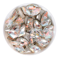 Cognac White Galactic Shape Glass Pointed Back Fancy Rhinestones