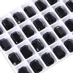 Jet Thin Octagon Shape High Quality Glass Pointed Back Fancy Rhinestones WholesaleRhinestone