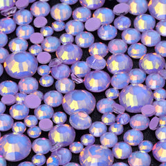Mixed Sizes Mocha Opal Lt Purple Glass Flat Back Rhinestones For Nail Art WholesaleRhinestone