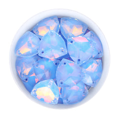 Light Sapphire AM Trilliant Shape High Quality Glass Sew-on Rhinestones WholesaleRhinestone