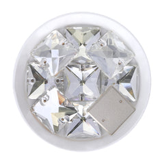 Silver Shade Square Shape High Quality Glass Sew-on Rhinestones WholesaleRhinestone