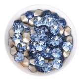 Lt Light Blue Hexagon kaleidoscope Shape Glass Pointed Back Fancy Rhinestones WholesaleRhinestone