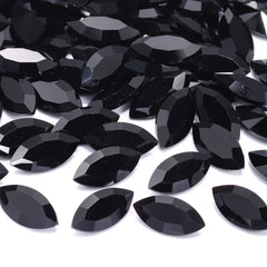 Jet Navette Shape High Quality Glass Pointed Back Fancy Rhinestones WholesaleRhinestone