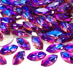 Violet Blue Navette Shape High Quality Glass Pointed Back Fancy Rhinestones WholesaleRhinestone