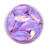 Lavender AM Diamond Leaf Shape High Quality Glass Sew-on Rhinestones WholesaleRhinestone