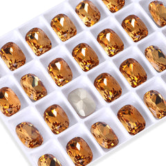 Light Smoked Topaz Cushion Shape High Quality Glass Pointed Back Fancy Rhinestones WholesaleRhinestone