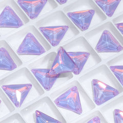Lavender AM Triangle Shape High Quality Glass Sew-on Rhinestones WholesaleRhinestone