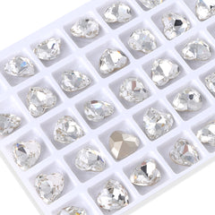 Crystal Heart Shape High Quality Glass Pointed Back Fancy Rhinestones WholesaleRhinestone