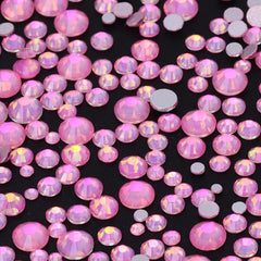 Mixed Sizes Crystal Pink Fairy Glass FlatBack Rhinestones For Nail Art Silver Back WholesaleRhinestone