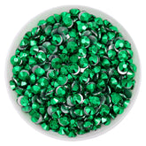 Metallic Imperial Green Glass FlatBack Rhinestones Silver Back WholesaleRhinestone