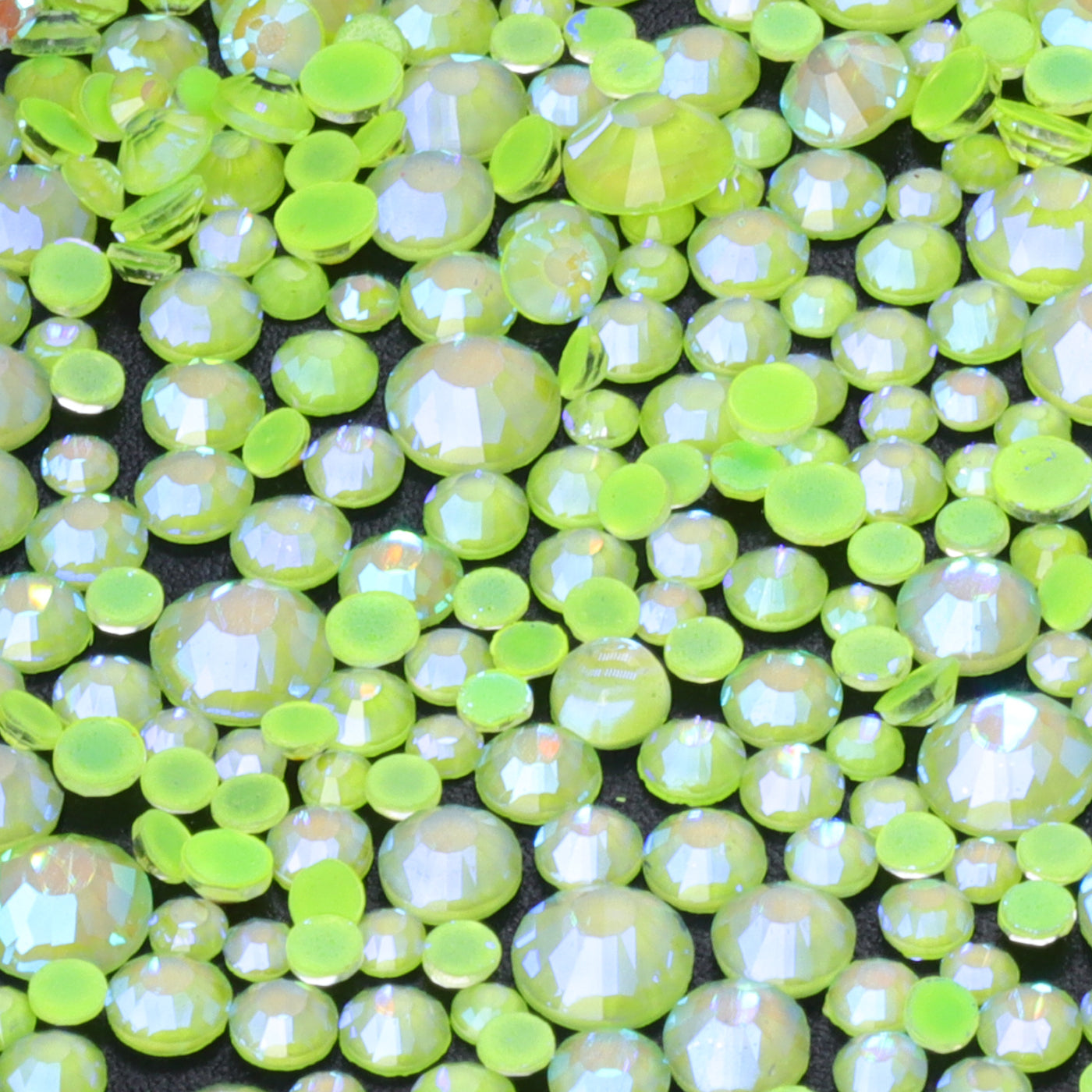 Mixed Sizes Mocha Shimmer Citrine Glass Flat Back Rhinestones For Nail Art WholesaleRhinestone