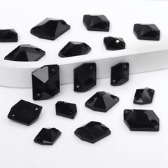 Mixed Sizes Jet Cosmic Shape High Quality Glass Sew-on Rhinestones WholesaleRhinestone