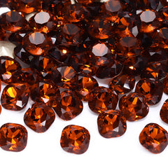 Tangerine Cushion Square Shape High Quality Glass Pointed Back Fancy Rhinestones WholesaleRhinestone