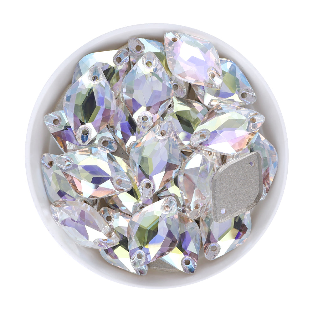 Crystal Transmission Lemon Shape High Quality Glass Sew-on Rhinestones WholesaleRhinestone