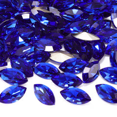 Sapphire Navette Shape High Quality Glass Pointed Back Fancy Rhinestones WholesaleRhinestone