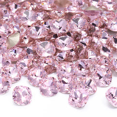 Light Rose Cushion Square Shape High Quality Glass Pointed Back Fancy Rhinestones WholesaleRhinestone