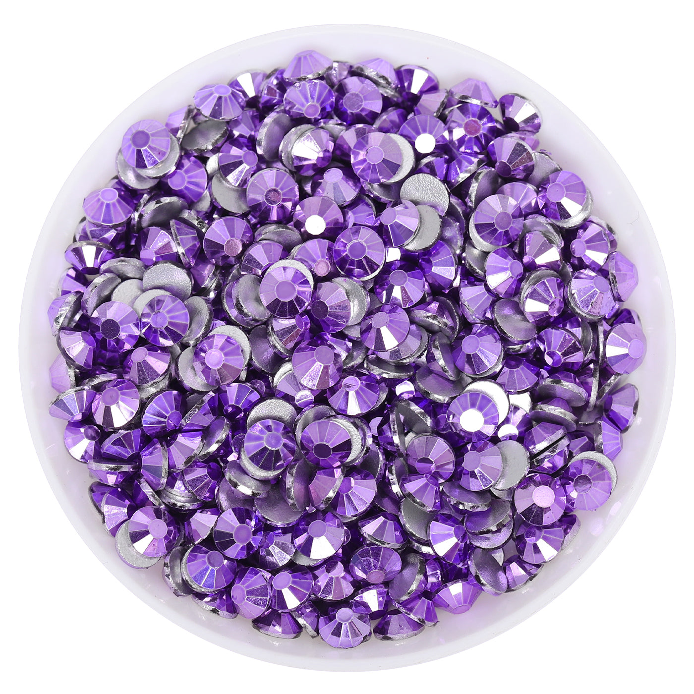 Metallic Light Violet Glass FlatBack Rhinestones Silver Back WholesaleRhinestone