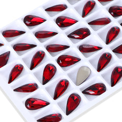 Siam Teardrop Shape High Quality Glass Pointed Back Fancy Rhinestones WholesaleRhinestone