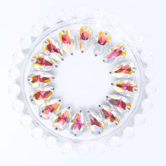 Light Crystal AB Drop Shape High Quality Glass Sew-on Rhinestones WholesaleRhinestone