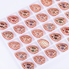 Drop Shape Rose Gold Plated High-Quality Sew-on Alloy Charms Inlaid Cubic Zirconia WholesaleRhinestone
