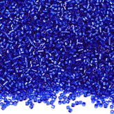 Transparent Silver-lined Sapphire Color Hight Quality Glass Cylinder Seed Beads 1.6 MM Size GY2002 WholesaleRhinestone