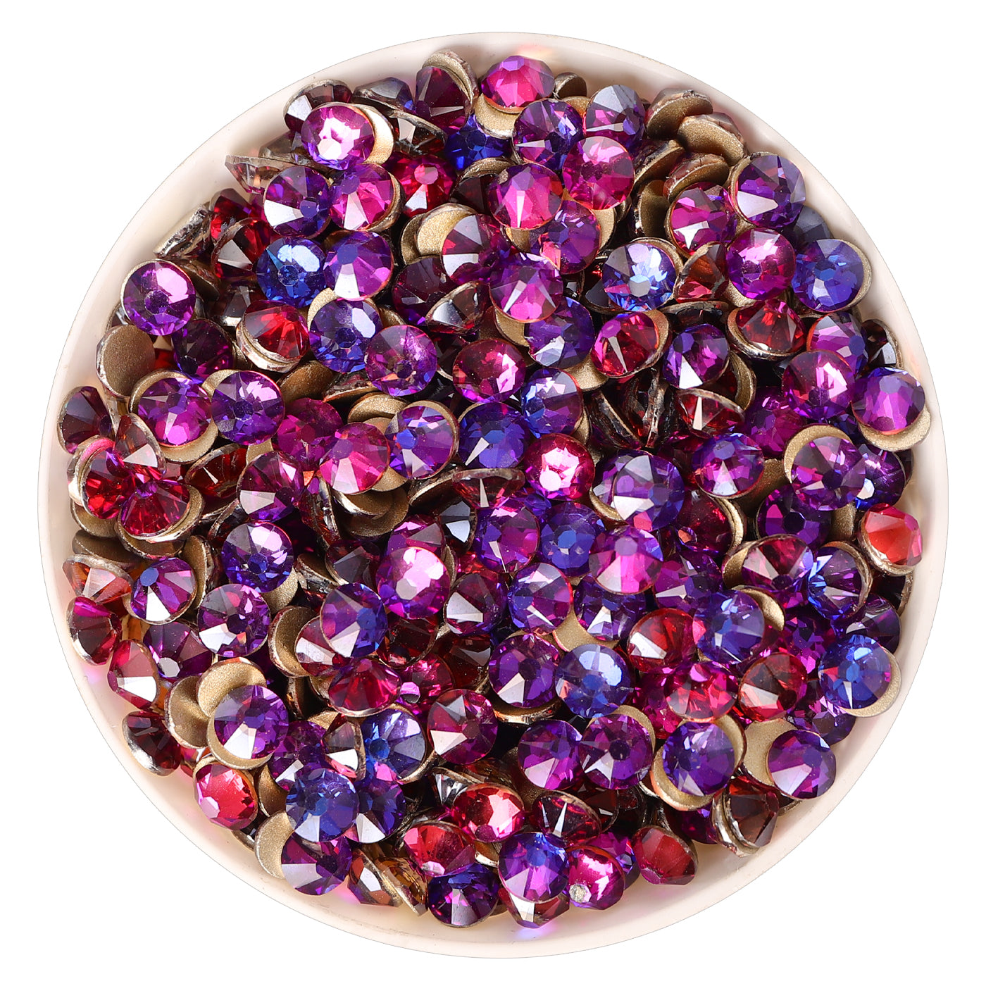 Purple Majesty Glass Flat Back Glue-On Rhinestones 16 Cut Facets WholesaleRhinestone