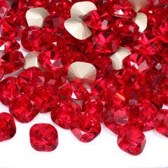 Light Siam Cushion Square Shape High Quality Glass Pointed Back Fancy Rhinestones WholesaleRhinestone