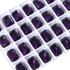 Amethyst Thin Octagon Shape High Quality Glass Pointed Back Fancy Rhinestones WholesaleRhinestone