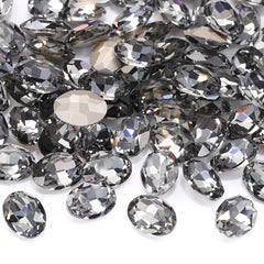 Black Diamond Oval Shape High Quality Glass Pointed Back Fancy Rhinestones WholesaleRhinestone