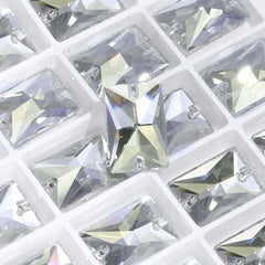 Silver Shade Rectangle Shape High Quality Glass Sew-on Rhinestones WholesaleRhinestone