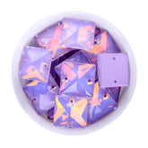 Lavender AM Square Shape High Quality Glass Sew-on Rhinestones WholesaleRhinestone