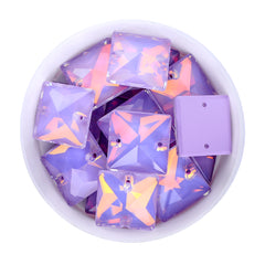 Lavender AM Square Shape High Quality Glass Sew-on Rhinestones WholesaleRhinestone