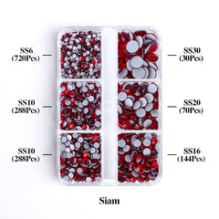 Mixed Sizes 6 Grid Box Siam Glass HotFix Rhinestones For Clothing DIY WholesaleRhinestone