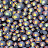 Mixed Sizes Mocha Opal Dk Gray Glass Flat Back Rhinestones For Nail Art WholesaleRhinestone