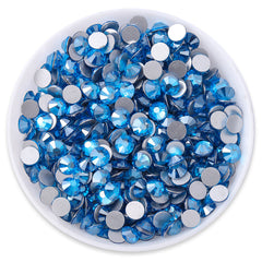 Star Capri Blue Glass FlatBack Rhinestones Silver Back WholesaleRhinestone