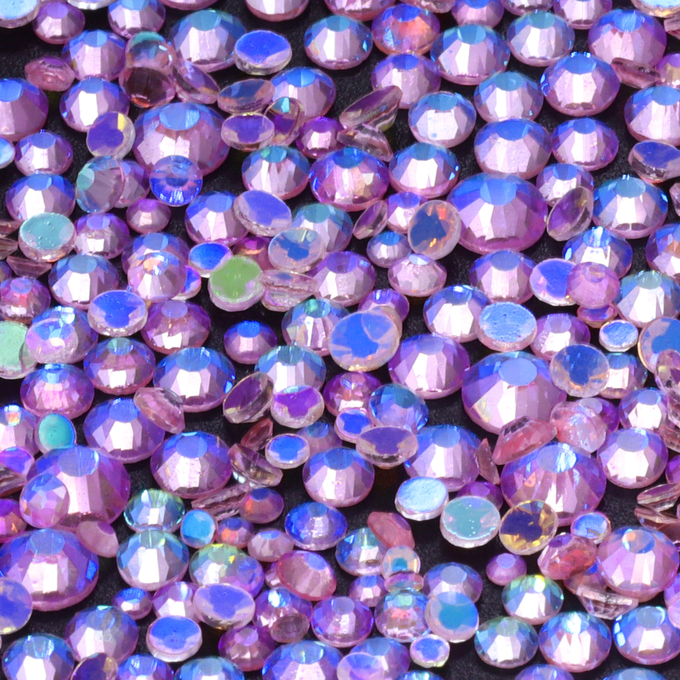 Mixed Sizes Aurora Light Pink Glass Flat Back Rhinestones For Nail Art WholesaleRhinestone