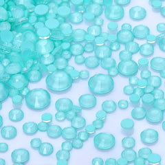 Mixed Sizes Neon Turquoise Glass Flat Back Rhinestones For Nail Art WholesaleRhinestone