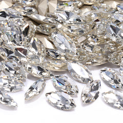 Crystal Navette Shape High Quality Glass Pointed Back Fancy Rhinestones WholesaleRhinestone