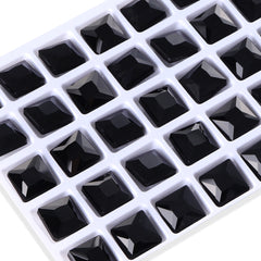 Jet Princess Square Shape High Quality Glass Pointed Back Fancy Rhinestones WholesaleRhinestone