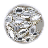 Silver Shade Hexagon Shape High Quality Glass Sew-on Rhinestones WholesaleRhinestone
