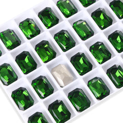 Fern Green Thin Octagon Shape High Quality Glass Pointed Back Fancy Rhinestones WholesaleRhinestone