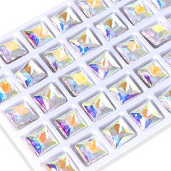 Crystal AB Princess Square Shape High Quality Glass Pointed Back Fancy Rhinestones WholesaleRhinestone
