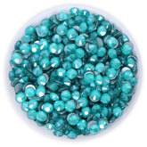 Mocha Peacock Blue Glass FlatBack Rhinestones Silver Back WholesaleRhinestone