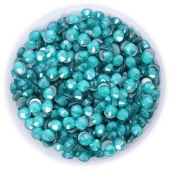 Mocha Peacock Blue Glass FlatBack Rhinestones Silver Back WholesaleRhinestone